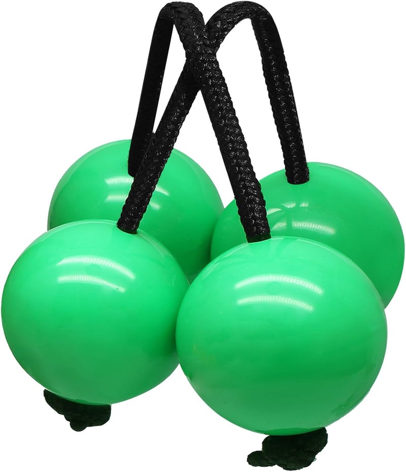 Jersvimc 2 Pair Aslatua Shakers Kashaka Shaker Instrument, African Rhythmic Ball Hand Percussion Musical Green Shaker Balls for Adults - Image 2